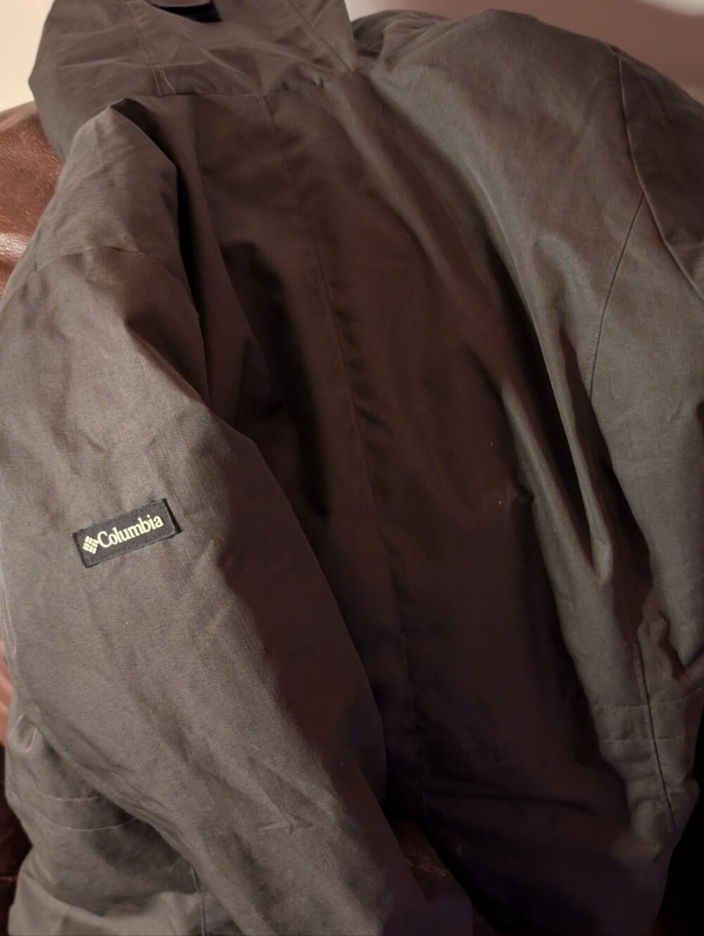 Columbia Men's Black Rain Jacket with Sleeve Logo